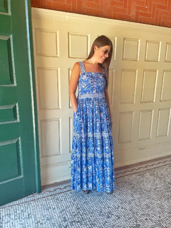 Timeless Elegance Notting Hill Maxi Dress Blue Tulip
