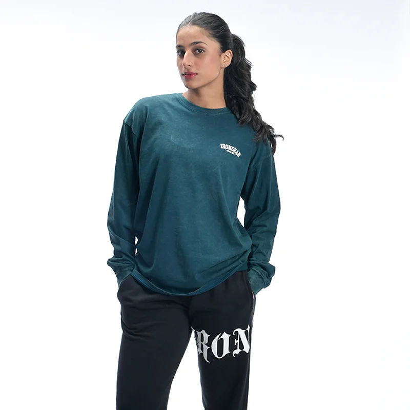 Vibrant Femme Fashion Women's Stone Wash Long Sleeve Tee