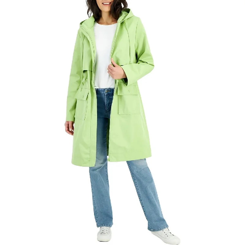 Clothing Woman Womens Water Resistant Trench Raincoat