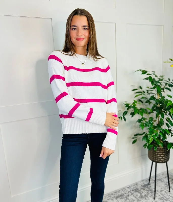 Limited Time Offers Pink Classic Striped Jumper