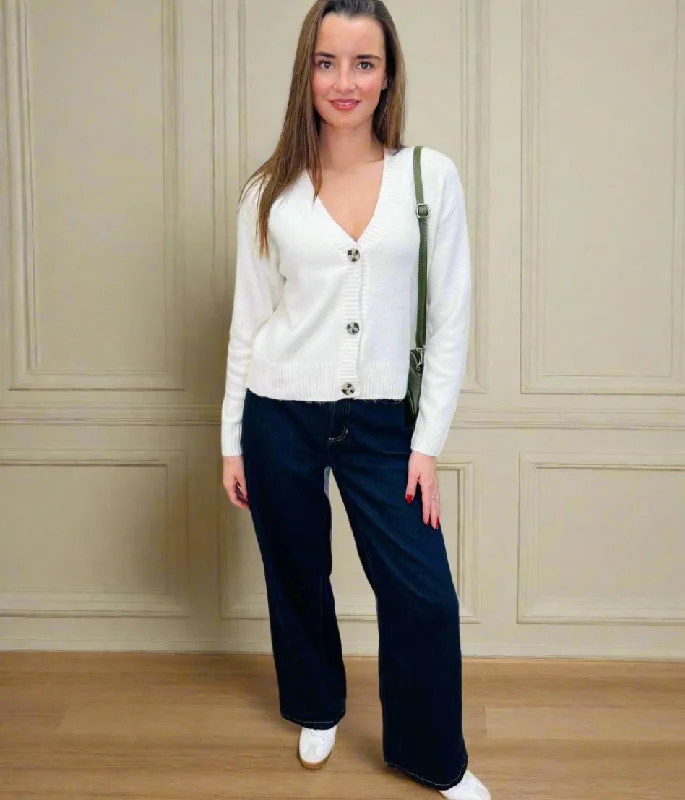 Limited Time Offer Ivory Soft Knit Button Cardigan