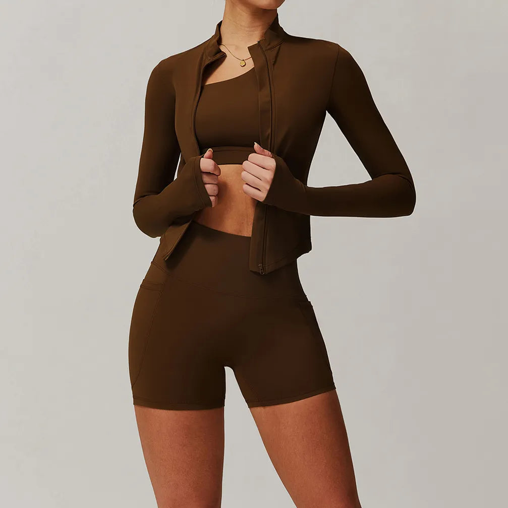 Women's Clothing Online Sale SPARK Zip Up Slim Fit Fitness Jacket ZC8503