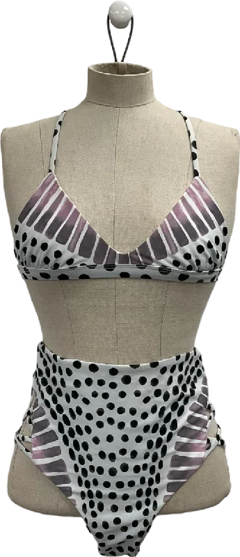 Holiday Attire Sale Mara Hoffman White Women's Samba Cross Side Hi Waist Bikini Bottom & Samba Wrap Bikini Top One Size