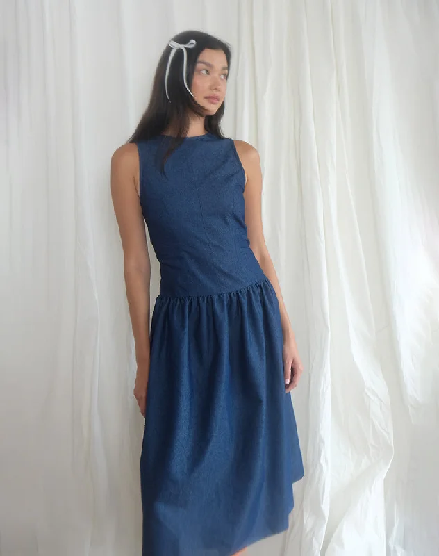 Women's Clothing Uretta Maxi Dress in Denim Indigo