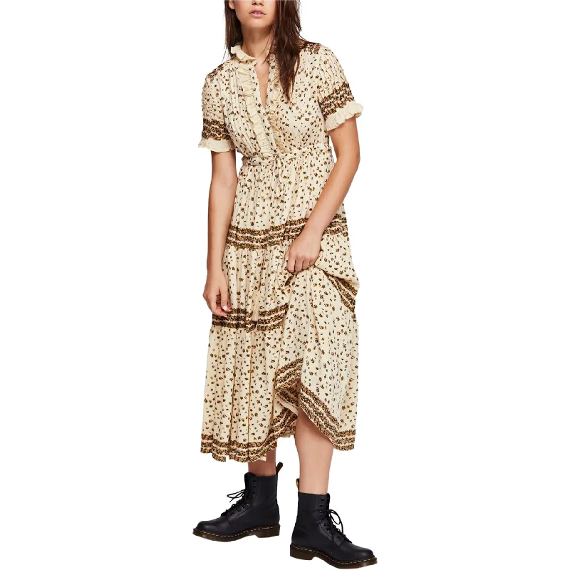 Feminine Dresses for Women in Bold Prints Free People Womens Rare Feeling Maxi Dress, Brown, Small Feminine Dresses for Women in Bold Prints Free People Womens Rare Feeling Maxi Dress, Brown, Small