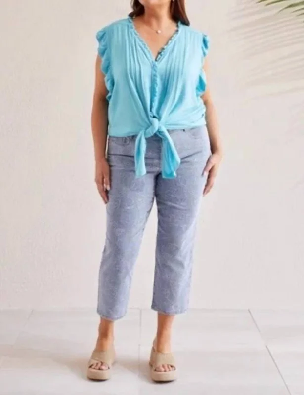 Holiday Gift Guide Sale Crop Jeans With Embroiderys - Plus In Blueglow