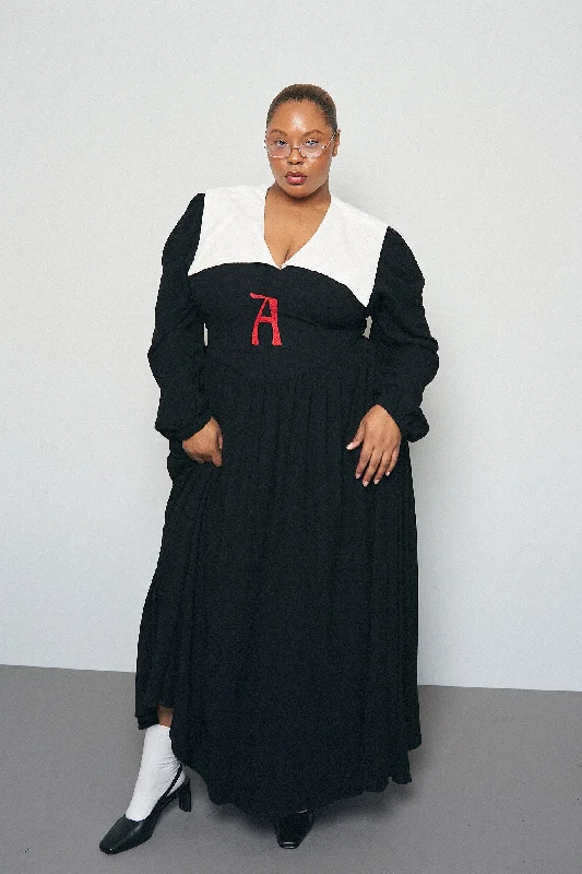 Elegant Women’s Clothing Scarlet Letter Linen Maxi Dress