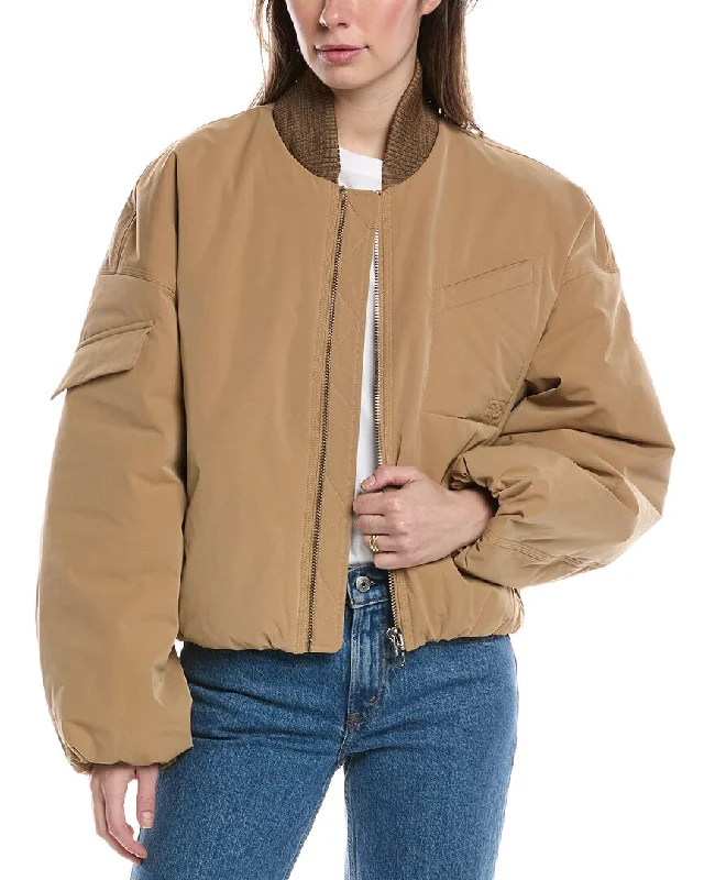 Relaxed Style GANNI Light Twill Oversized Bomber Jacket