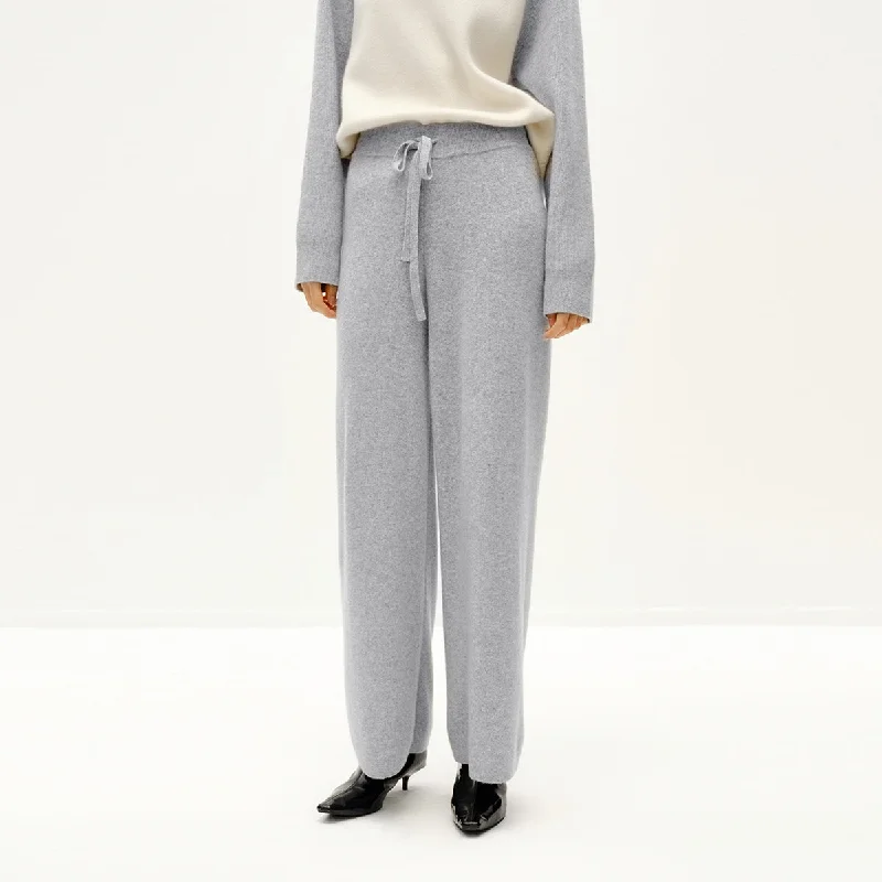 Women’s Evening Wear College Gray Cashmere Wide Leg Pants