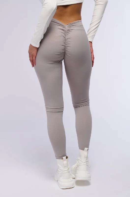 Women Clothing ON THE RUN RUCHED LEGGING IN GREY