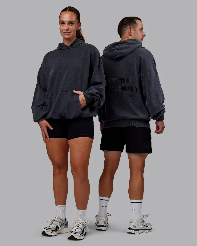 Relaxed Style Set the Standard Washed Oversized Hoodie - Black-Black