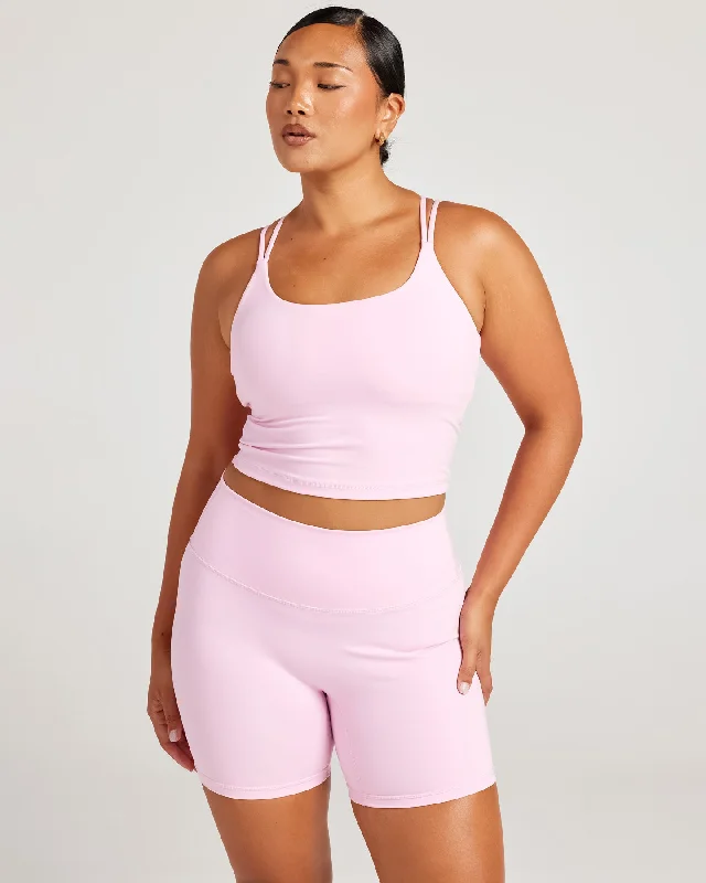 Comfortable Clothes Aura Thin Strap Tank - Candy Pink