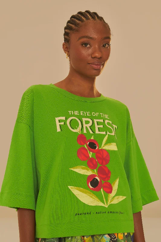 Sale For Women Green The Eye Of The Forest Organic Cotton T-Shirt