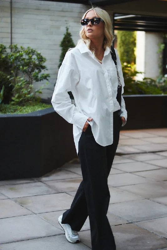 Flash Sale California White Cotton Poplin Oversized Shirt