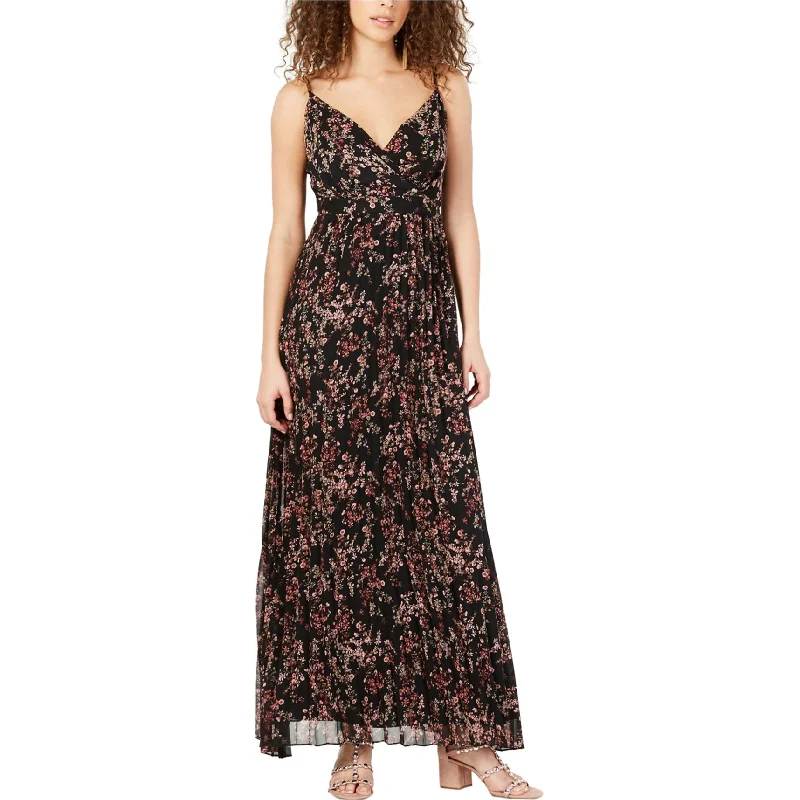 Casual and Comfortable Outfits I-N-C Womens Pleated Maxi Dress, Black, 0