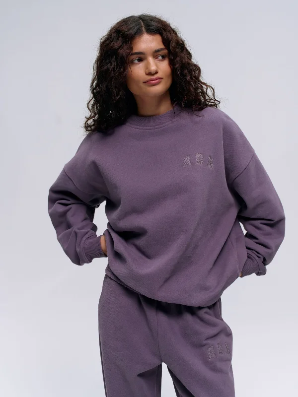 Holiday Glam ADA Stitch Oversized Sweatshirt - Violet Purple