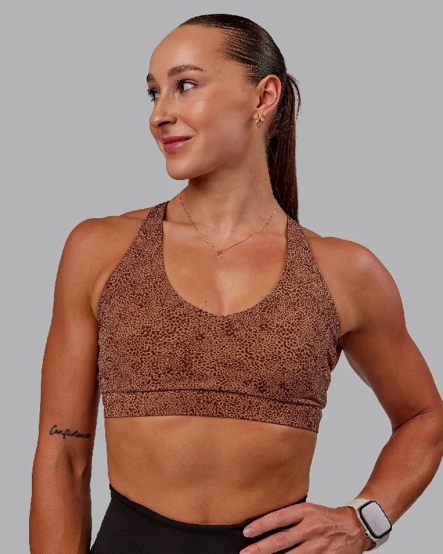 Effortless Chic Apparel Nirvana Sports Bra - Caramel Agile Print