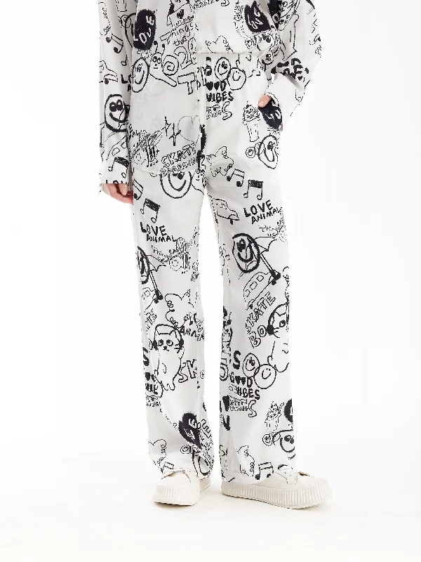 Exclusive Discounts U-Cat Graffiti Silk Pants
