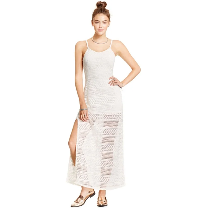 Outlet Clothing Joe & Elle Womens Strappy Lace Maxi Dress, Off-White, Large