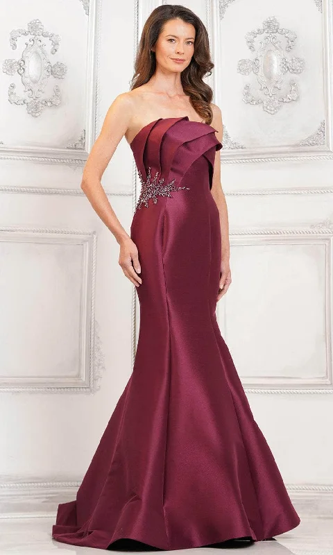 Festival Fashion Marsoni by Colors MV1308 - Strapless Pleated Detail Formal Gown