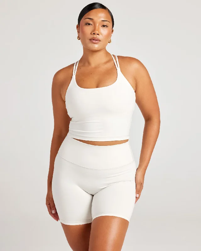 Boutique Styles Aura Thin Strap Tank - Vanilla Latte