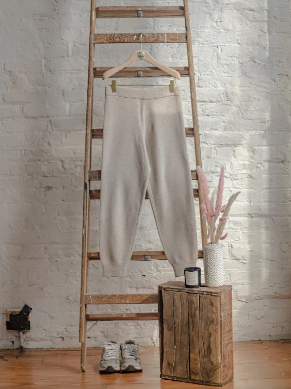 Comfortable Women’s Outfits Cream Wool Knit Lounge Pants-Sample