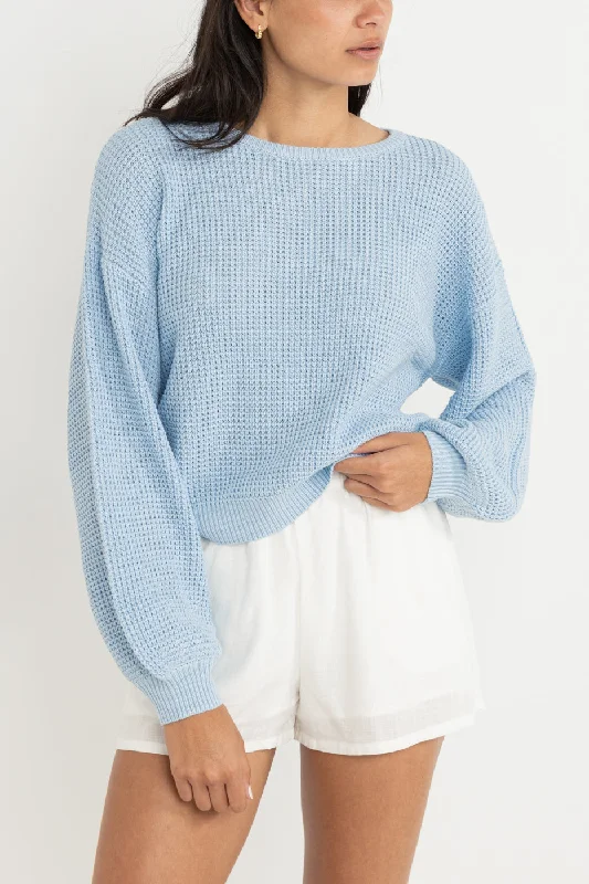 Weekend Sale Classic Knit Jumper Blue