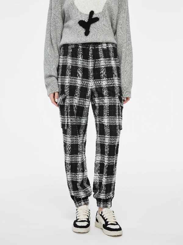 Best Deals Of The Season Knit Gingham Drawstring Pants
