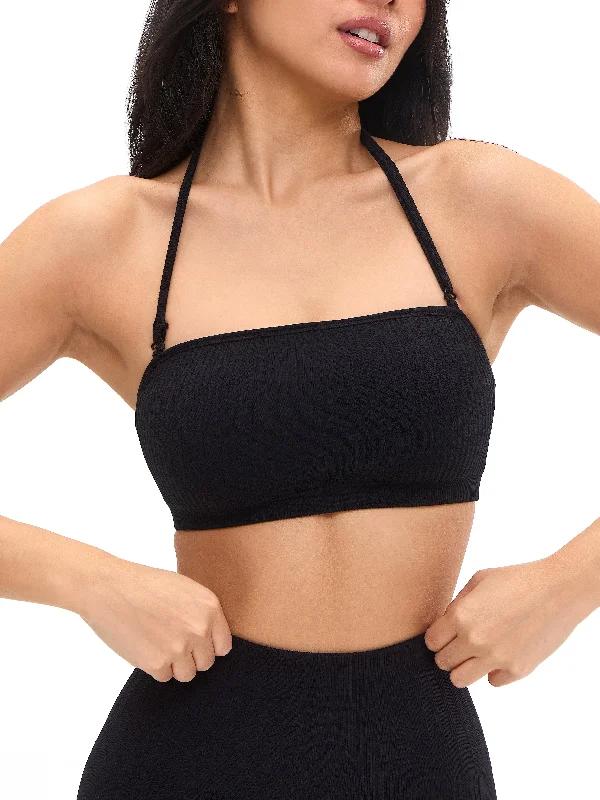 Outfits For Women Seamless Ribbed Bandeau - Black