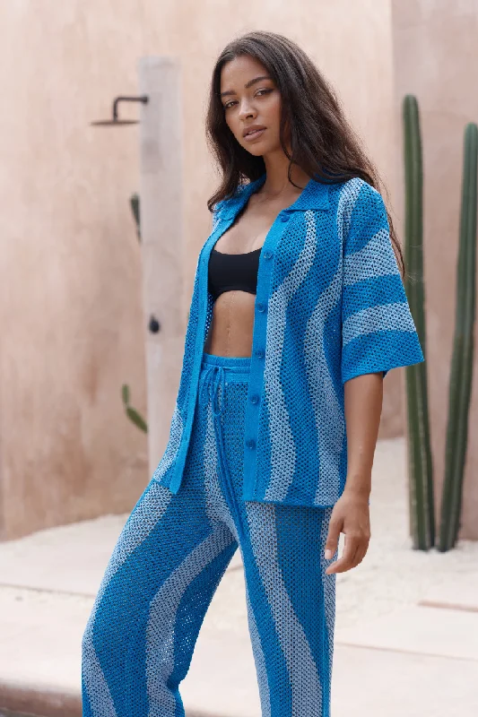 Fashionable Dresses for Women ZANZIBAR TOP - BLUE