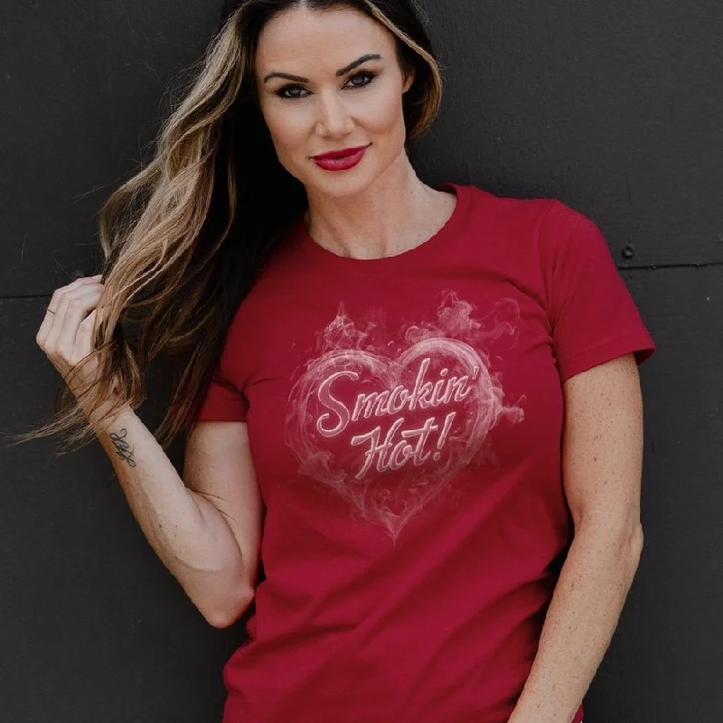 Ride The Style Wave Women's Smokin' Hot Boyfriend Fit T-Shirt - Red