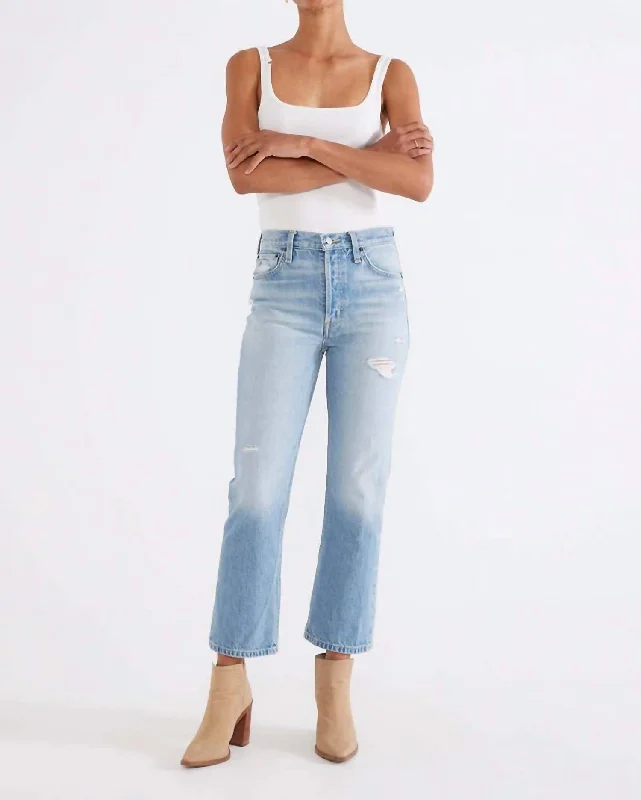 Premium Fashion Josie High Rise Crop Jean In Rip Current