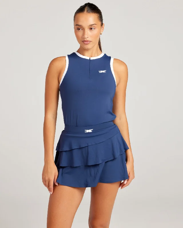 Versatile Wardrobe Essentials Women’s Ace Zip Tank V3 - Navy